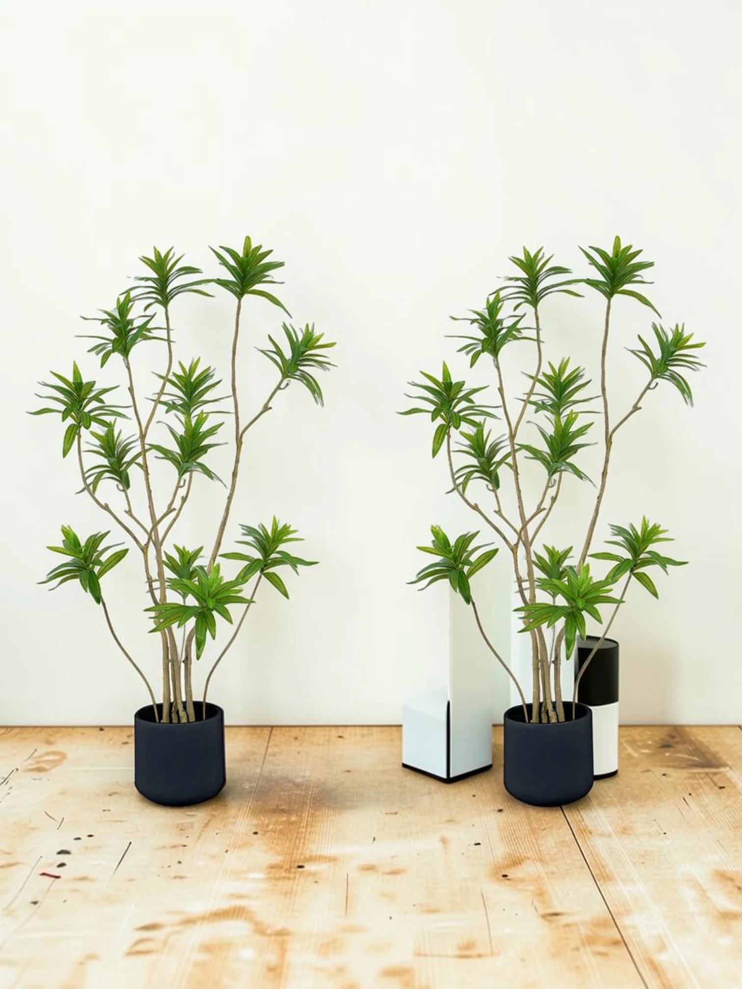 zorventhynis Lily Bamboo Artificial Tree, Polyurethane and Polyethylene, 150cm Tall, 2-Pack