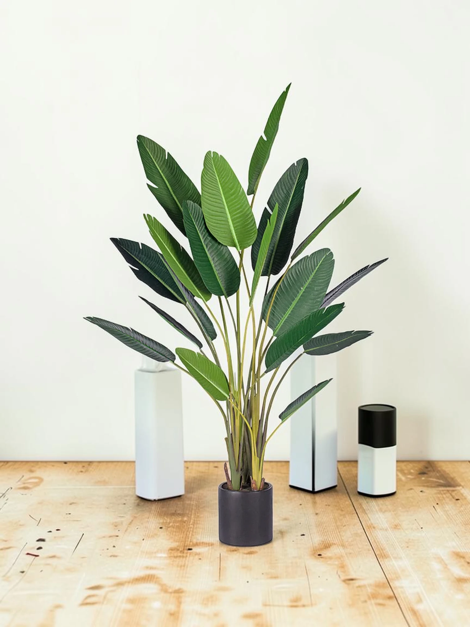 zorventhynis Artificial Birds of Paradise Tree 245cm Polyester Tropical Plant with Cement Base