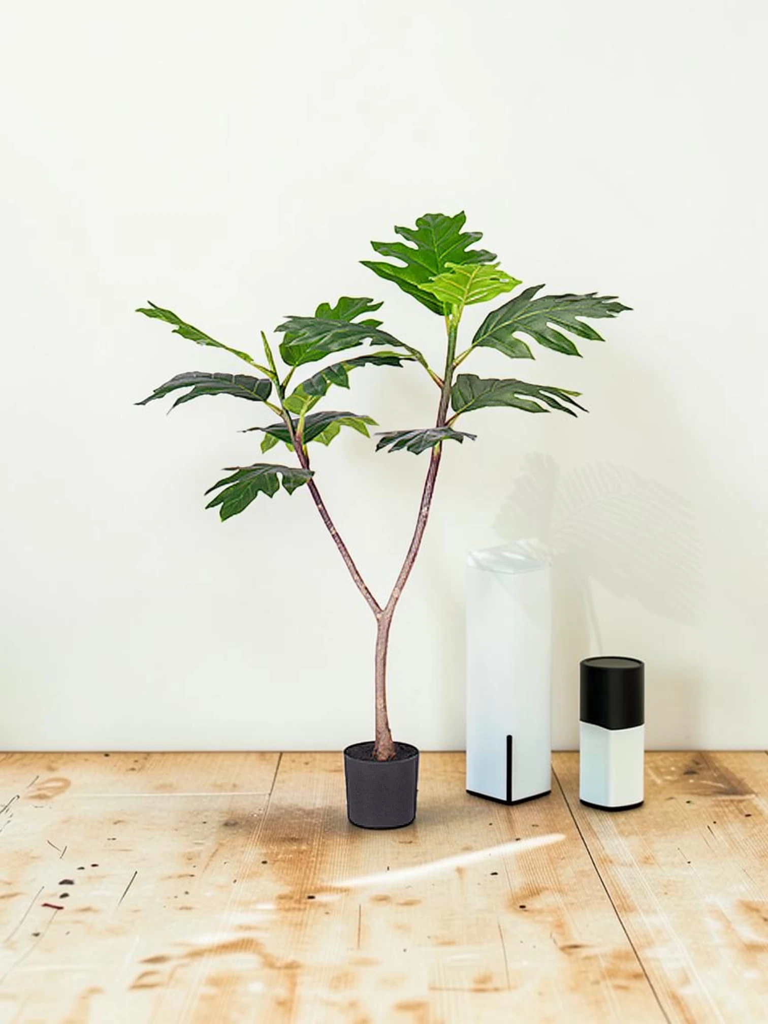zorventhynis 90cm Artificial Split-Leaf Philodendron Tree Potted Tropical Plant Indoor Decor