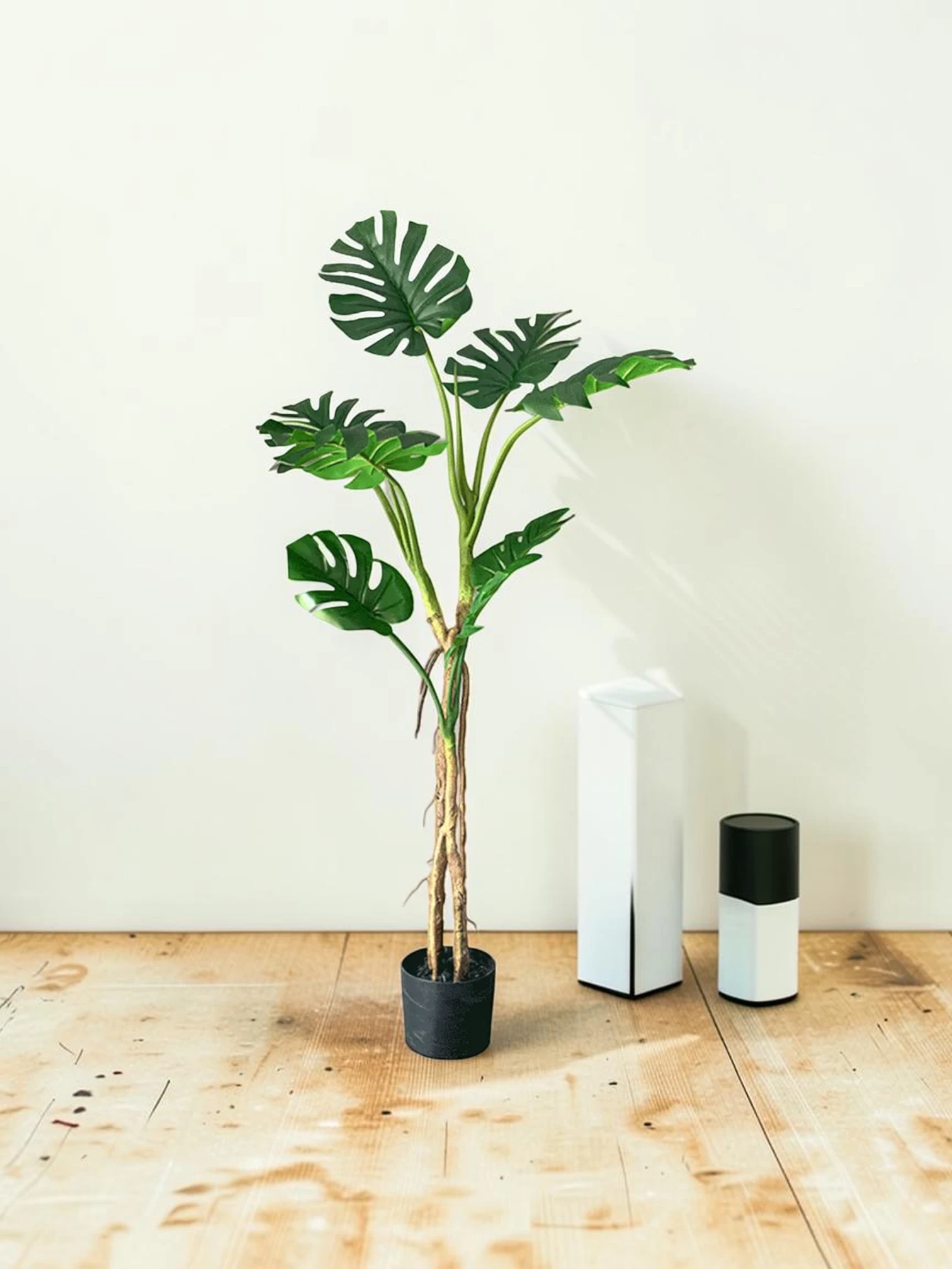 zorventhynis 160cm Tropical Monstera Palm Artificial Plant, Polyurethane Real Touch Leaves, UV Resistant, Indoor Outdoor Decor