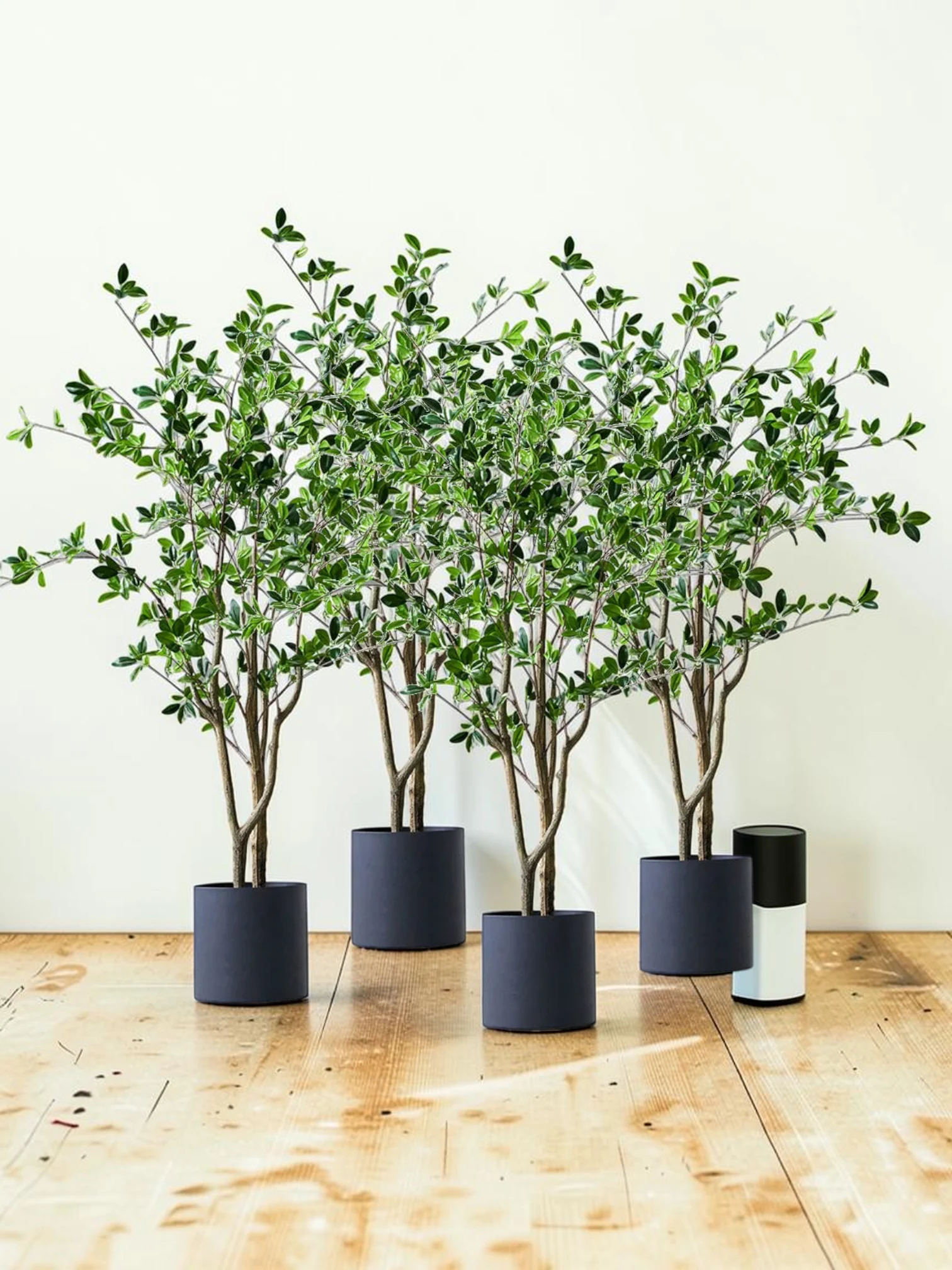 zorventhynis 4-Pack 120cm Artificial Watercress Tree Potted Plant Silk Leaf Decoration