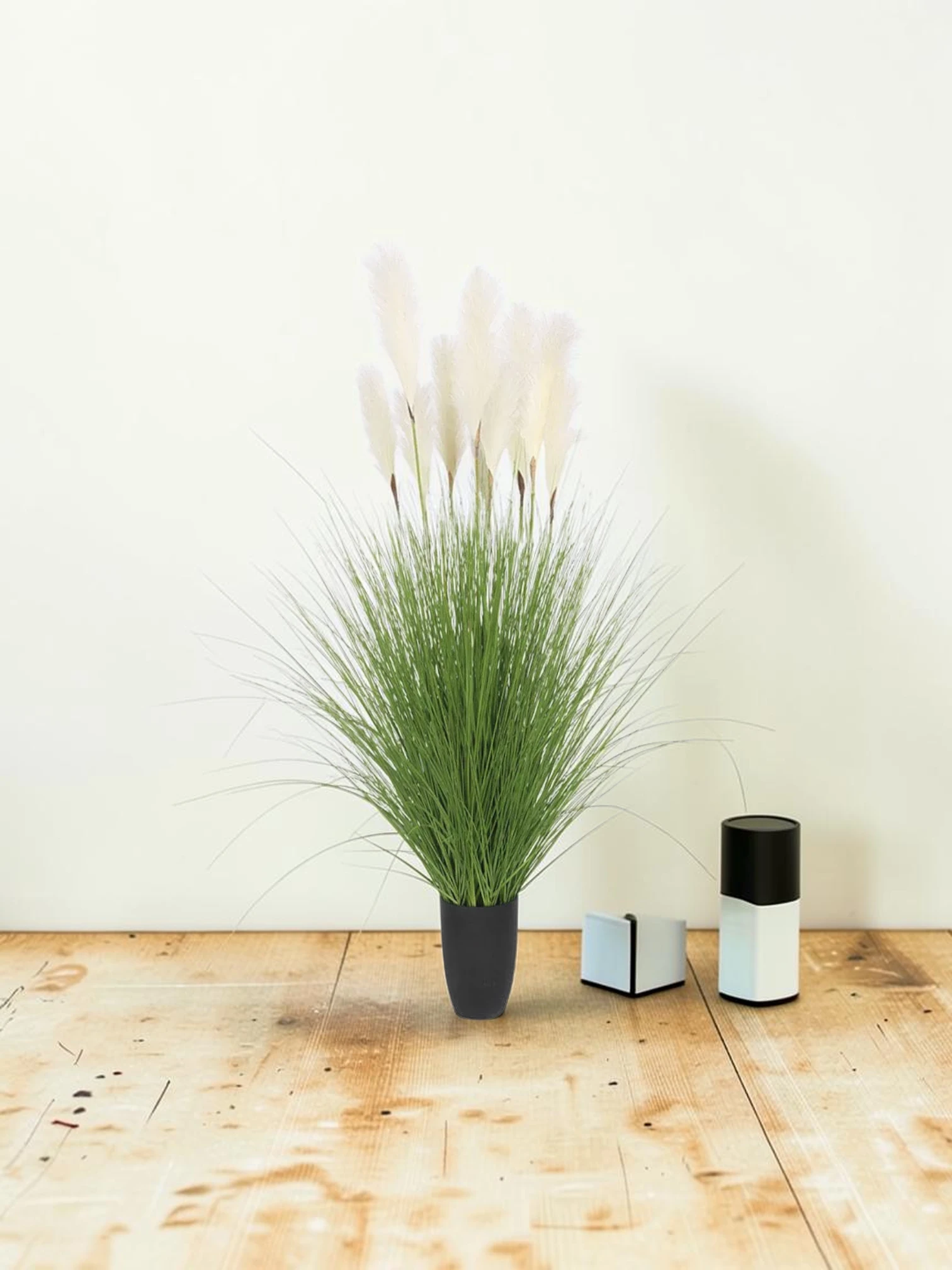 zorventhynis Artificial Reed Bulrush Grass Potted Plant, Realistic Simulation Tree, 110cm Tall