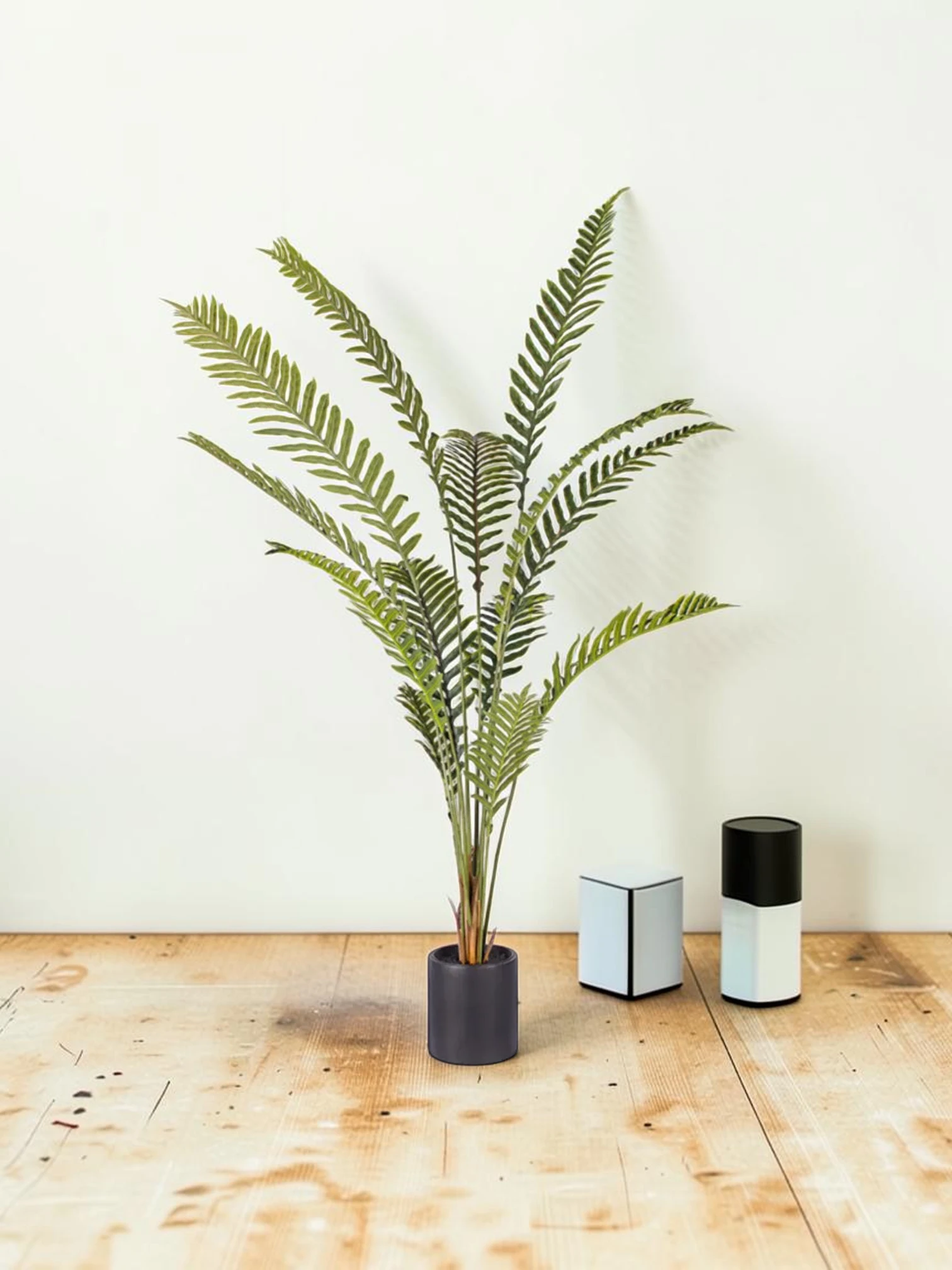 zorventhynis Artificial Rogue Hares Foot Fern Tree, Polyethylene Tropical Floor Plant, 240cm