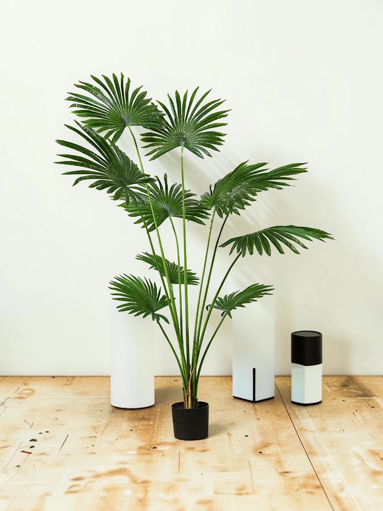 zorventhynis Artificial Fan Palm Tree 180cm Polyethylene Tropical Floor Plant for Home Office Decor