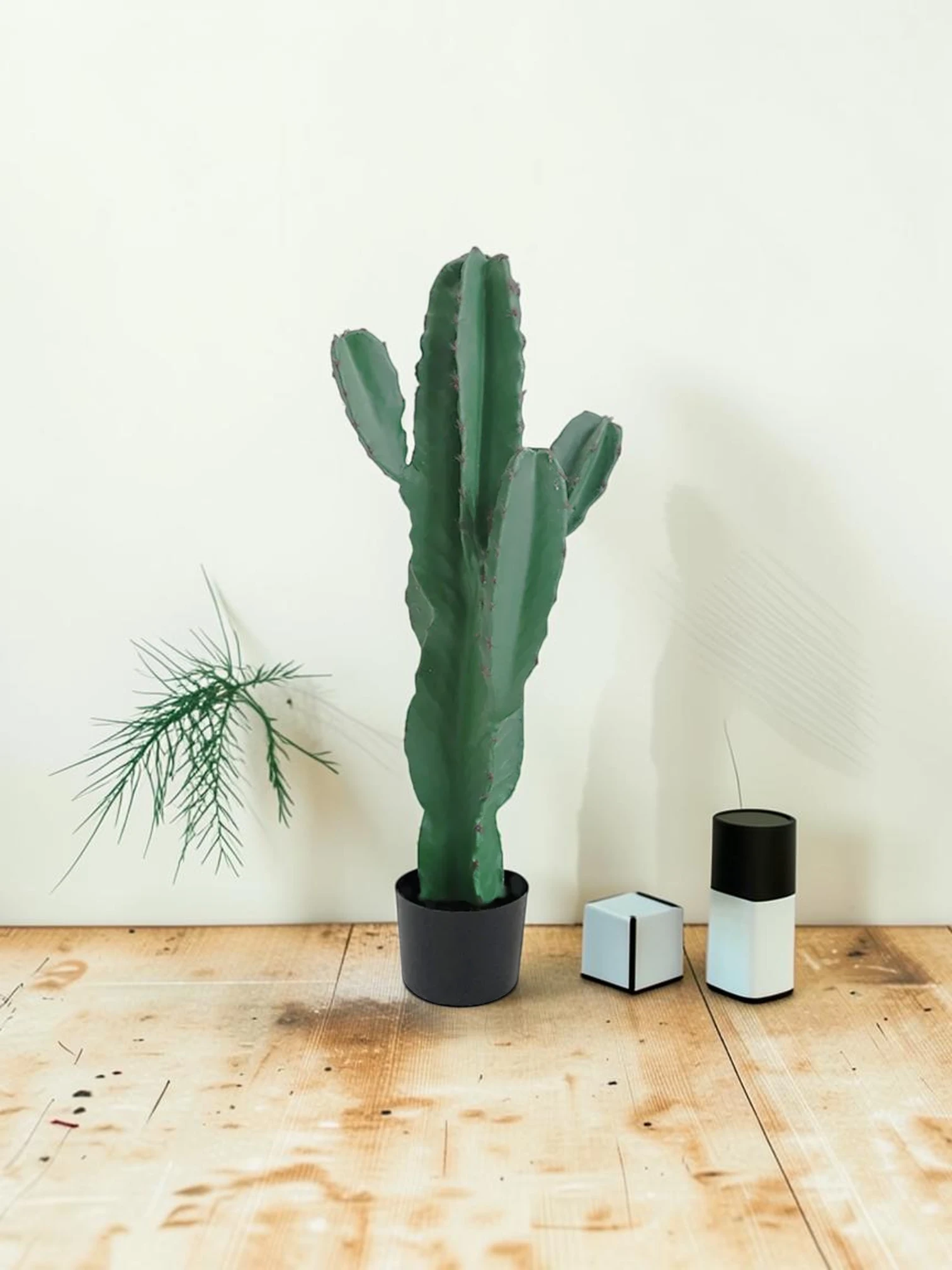 zorventhynis Artificial Cactus Tree, Polyurethane 5-Head Potted Plant, 70cm Height Indoor Decor