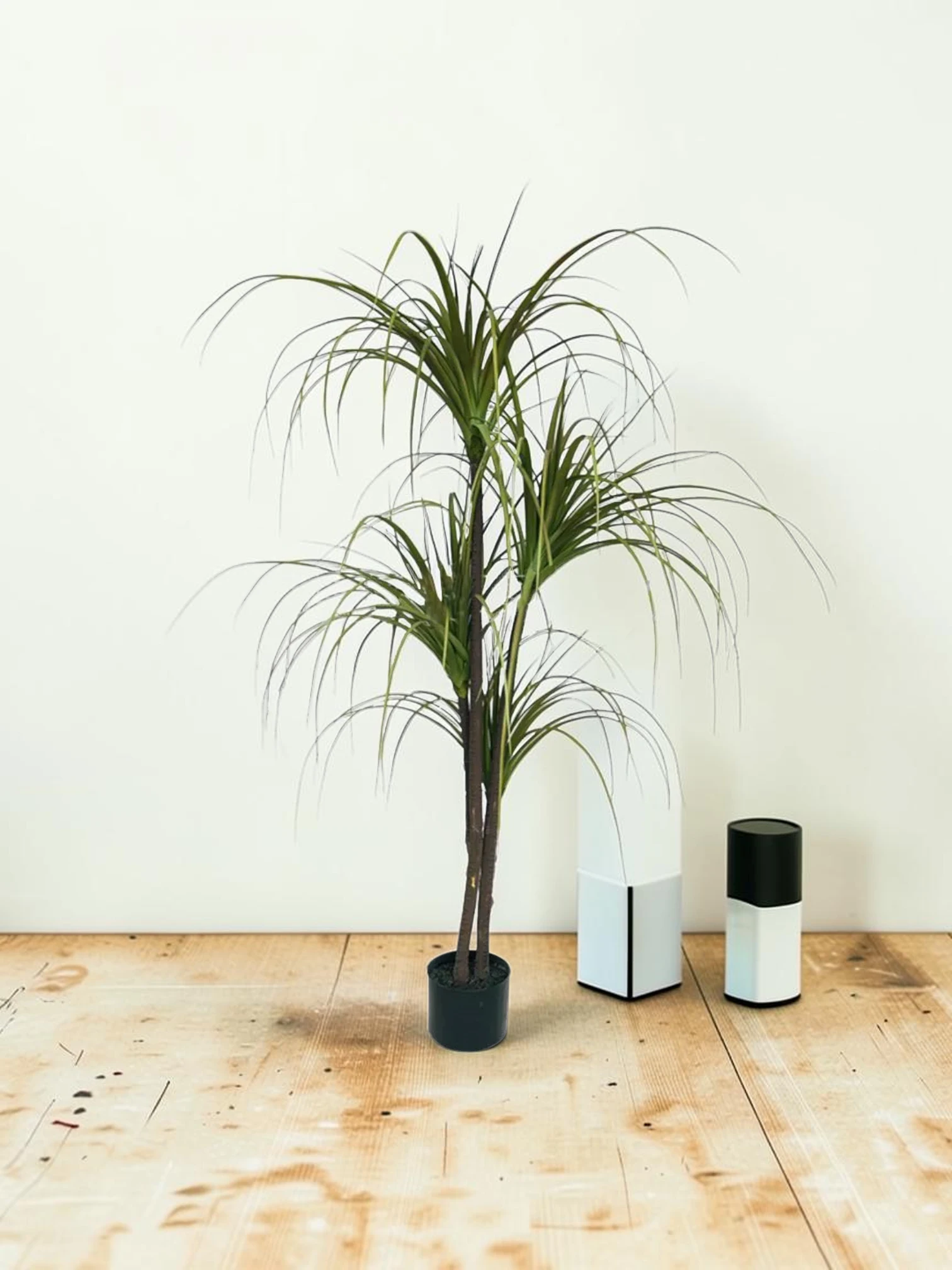 zorventhynis Artificial Dracaena Plant, Polyurethane and Polyethylene Simulation Tree, 150cm Green Potted Decor